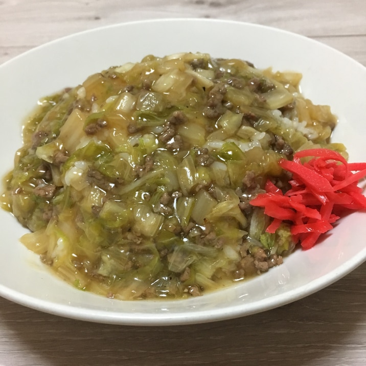 白菜ひき肉あんかけチャーハン♪